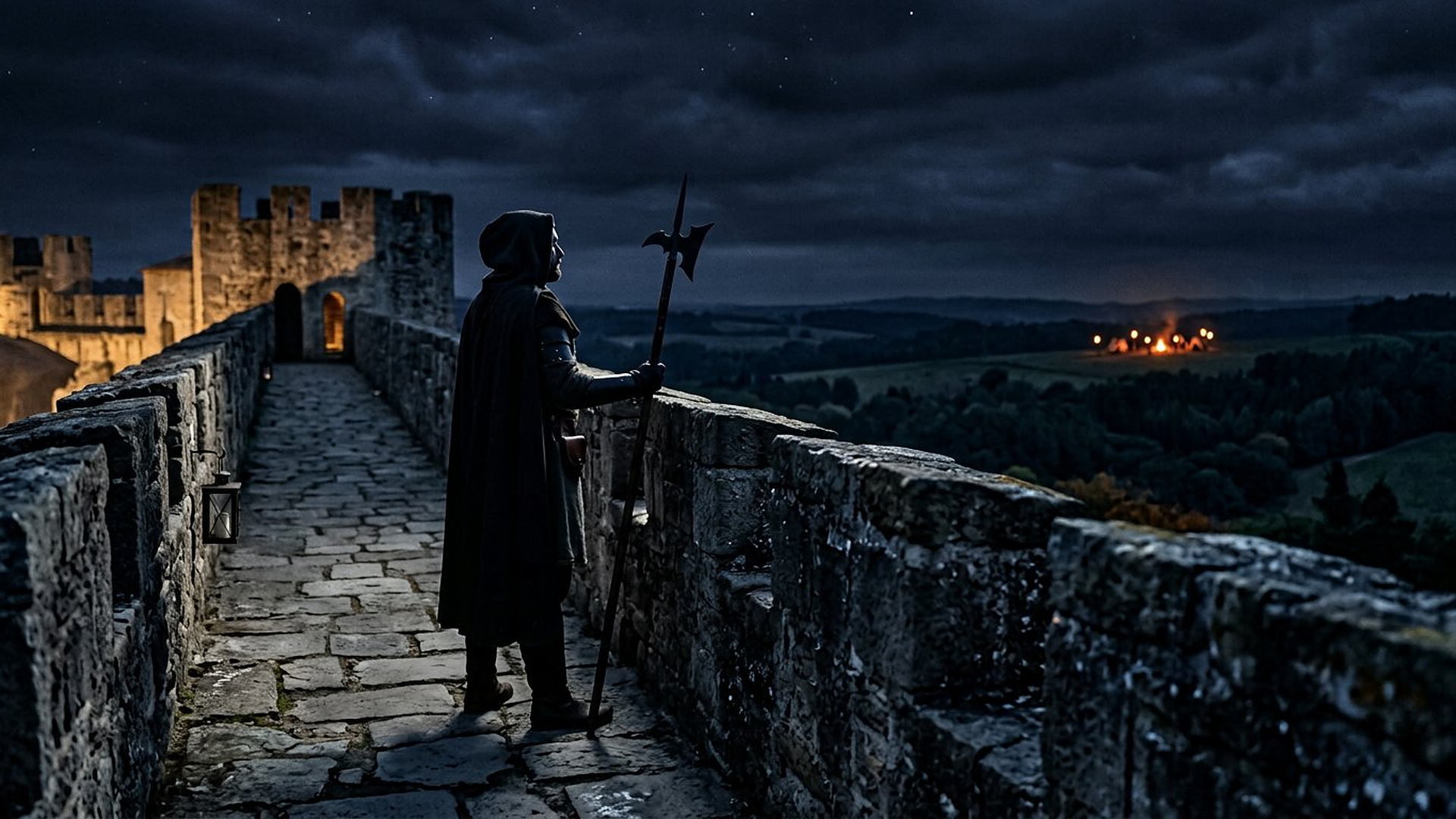 Une sentinelle sur la muraille, des feux à l’horizon : le récit de la chute commence toujours par un guetteur.