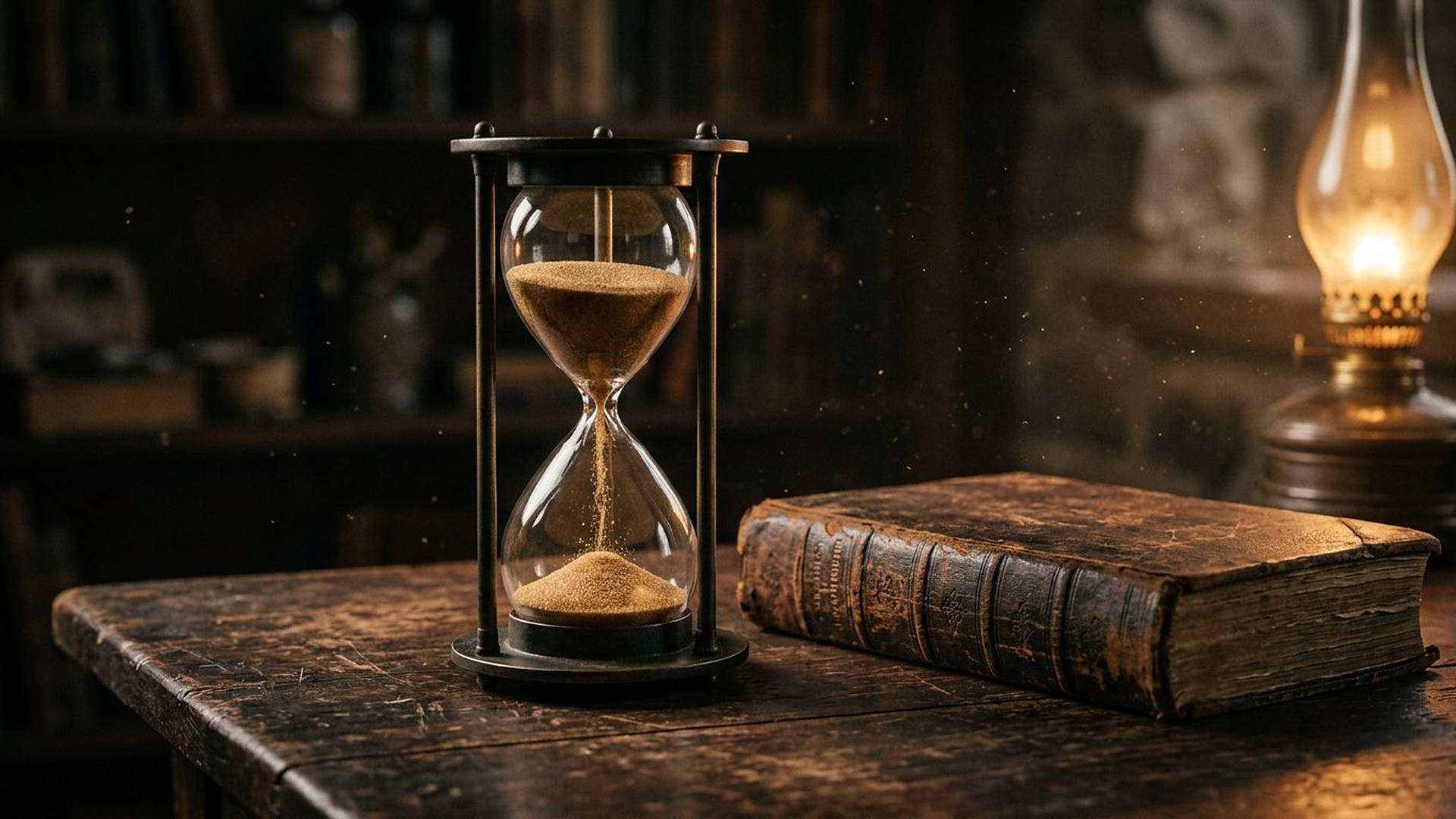 Un sablier et un livre : quatre cent quatre-vingt-trois ans comptés depuis un décret daté, jusqu’à une année précise.