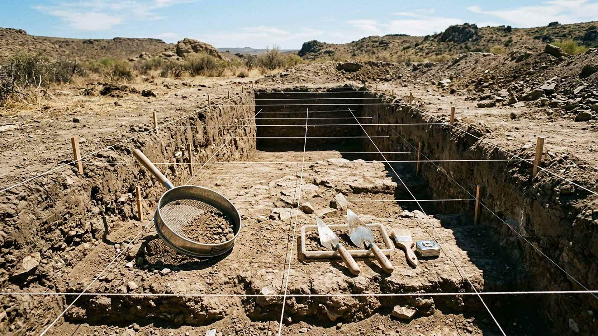 <strong>Un chantier de fouille</strong> — La stratigraphie : c’est le sol qui date, pas la conviction de celui qui creuse.